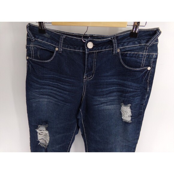 Absolutely famous women's capri jeans size 10 (32) Distressed - Picture 2 of 9